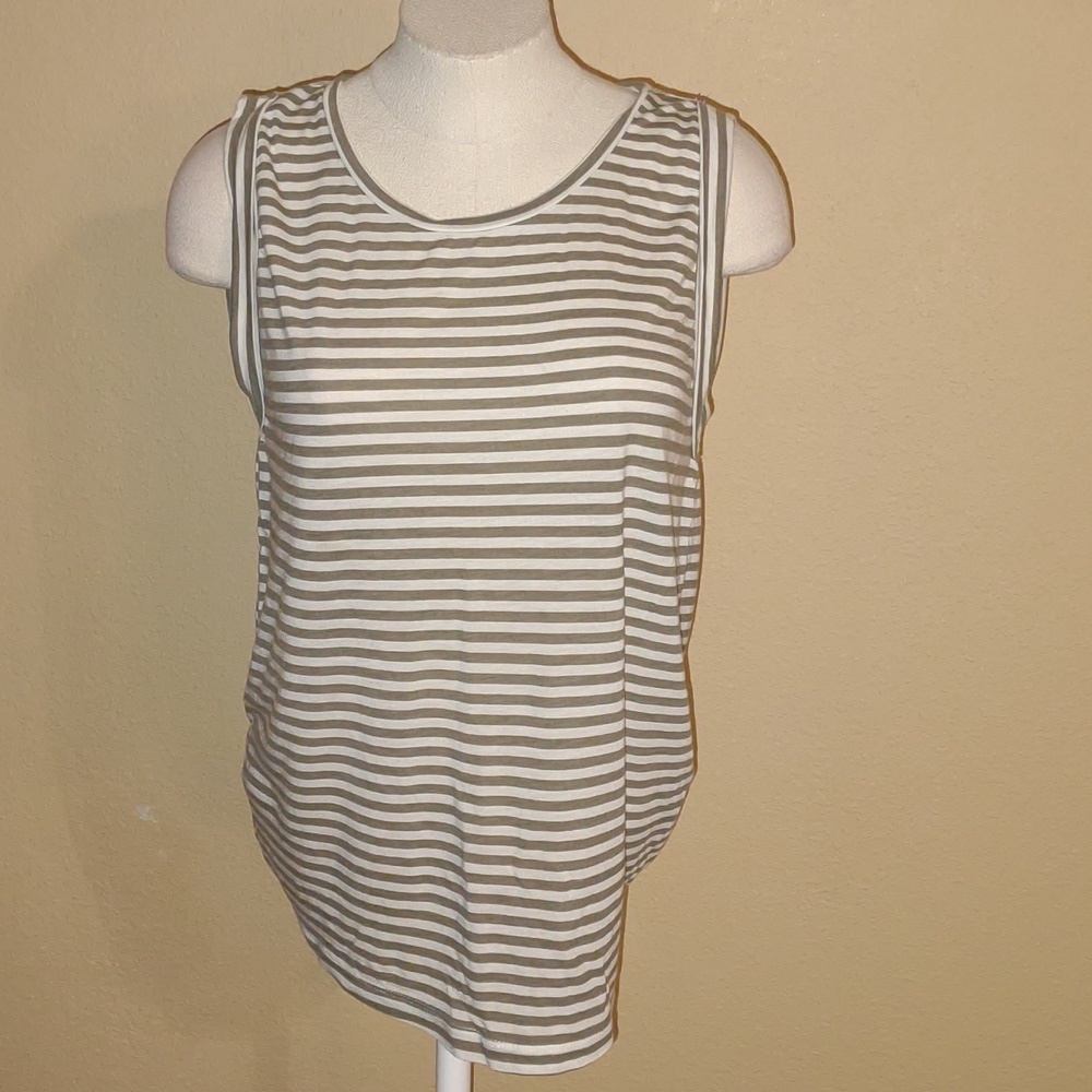 J Crew Sleeveless Striped Shirt Size M